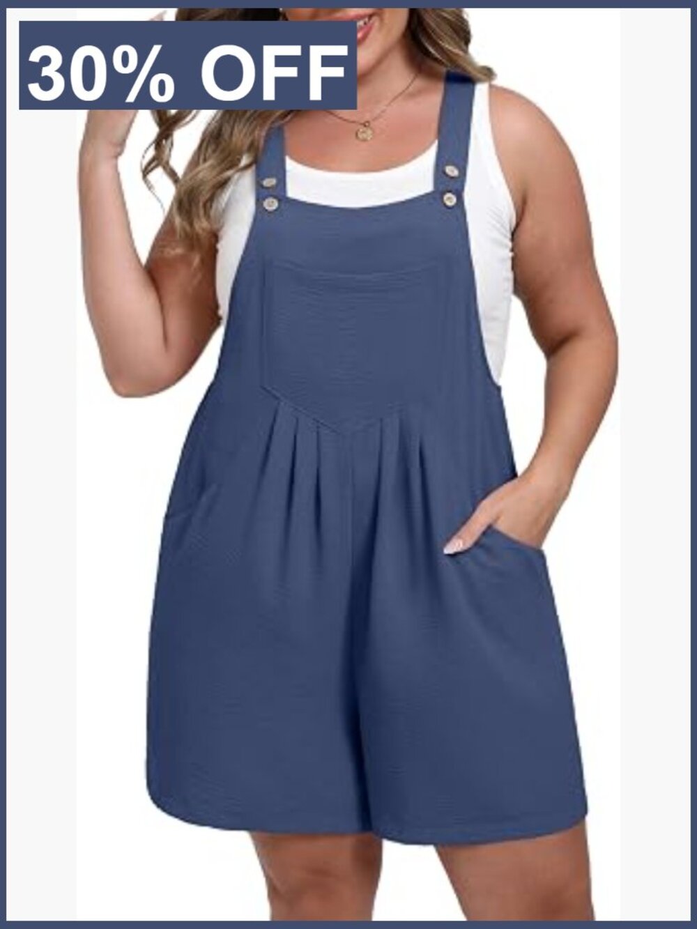 Plus Size Women's Denim Overalls Romper Wide Leg Jumpsuit with Pockets